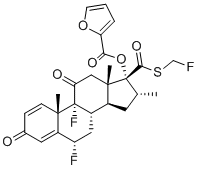 CAS # 397864-56-1, Fluticasone Furoate 11-Keto Impurity, (6S,8S,9R,10S,13S,14S,16R,17R)-6,9-Difluoro-17-(((fluoromethyl)thio)carbonyl)-10,13,16-trimethyl-3,11-dioxo-6,7,8,9,10,11,12,13,14,15,16,17-dodecahydro-3H-cyclopenta[a]phenanthren-17-yl furan-2-carboxylate