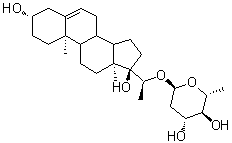 CAS # 39946-41-3, Periplocoside N, (3beta,20S)-3,17-Dihydroxypregn-5-en-20-yl 2,6-dideoxy-beta-D-arabino-hexopyranoside, Pregn-5-ene-3beta,17alpha,20alpha-triol-20-O-beta-D-canaropyranoside