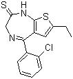 CAS # 40054-40-8, 5-(2-Chlorophenyl)-7-ethyl-1,3-dihydro-2H-thieno[2,3-e]-1,4-diazepine-2-thione