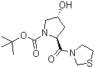 structure of CAS# 401564-30-5, (2S,4R)-4-羟基-2-(3-噻唑烷基羰基)-1-吡咯烷羧酸叔丁酯