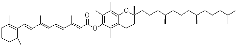 CAS # 40516-49-2, d-alpha-Tocopherol retinoate, Retinoic acid (2R)-3,4-dihydro-2,5,7,8-tetramethyl-2-[(4R,8R)-4,8,12-trimethyltridecyl]-2H-1-benzopyran-6-yl ester, d-alpha-Tocopheryl retinoate, alpha-Tocopheryl retinoate