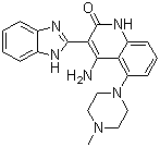 CAS # 405169-01-9, 4-Amino-3-(1H-benzimidazol-2-yl)-5-(4-methylpiperazin-1-yl)quinolin-2(1H)-one
