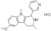 CAS # 40717-63-3, 2,3,4,9-Tetrahydro-6-methoxy-3,9-dimethyl-1-(3-pyridinyl)-1H-pyrido[3,4-b]indole monohydrochloride
