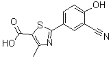 structure of CAS# 407582-48-3, 2-(3-Cyano-4-hydroxyphenyl)-4-methyl-5-thiazolecarboxylic acid