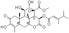 CAS # 41451-75-6, Bruceantin, 2H-3,11c-(Epoxymethano)phenanthro[10,1-bc]pyran, picras-3-en-21-oic acid deriv., (-)-Bruceantin, NCI 165563, NSC 165563