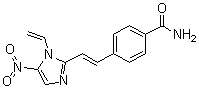 CAS 登录号：41552-55-0, 2-(4-氨基甲酰苯乙烯基)-5-硝基-1-乙烯基咪唑