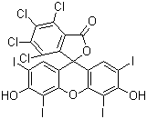 CAS # 4159-77-7, Rose Bengal lactone, 4,5,6,7-Tetrachloro-3',6'-dihydroxy-2',4',5',7'-tetraiodospiro[isobenzofuran-1(3H),9'-[9H]xanthene]-3-one