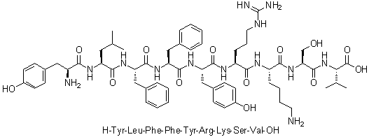 CAS 登录号：415973-17-0, L-酪氨酰-L-亮氨酰-L-苯丙氨酰-L-苯丙氨酰-L-酪氨酰-L-精氨酰-L-赖氨酰-L-丝氨酰-L-缬氨酸