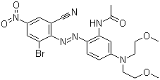 CAS 登录号：41622-04-2, 分散蓝 257, N-[5-[双(2-甲氧基乙基)氨基]-2-[(2-溴-6-氰基-4-硝基苯基)偶氮]苯基]乙酰胺