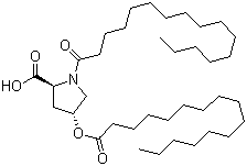 CAS 登录号：41672-81-5, 二棕榈酰羟脯氨酸, 二棕榈酰基羟基脯氨酸, 反式-1-(1-氧代十六烷基)-4-((1-氧代十六烷)氧基)-L-脯氨酸