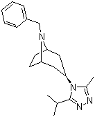 structure of CAS# 423165-13-3, 8-Benzyl-3-exo-(5-isopropyl-3-methyl-4H-1,2,4-triazol-4-yl)-8-azabicyclo[3.2.1]octane