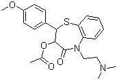 CAS # 42399-41-7, Diltiazem, 5-[2-(Dimethylamino)ethyl]-2-(4-methoxyphenyl)-4-oxo-2,3,4,5-tetrahydro-1,5-benzothiazepin-3-yl acetate