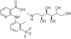 structure of CAS# 42461-84-7, Flunixin meglumin