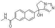 structure of CAS# 426219-18-3, 6-[7-Hydroxy-6,7-dihydro-5H-pyrrolo[1,2-c]imidazol-7-yl]-N-methyl-2-naphthalenecarboxamide