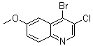 structure of CAS# 426842-71-9, 4-溴-3-氯-6-甲氧基喹啉