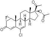 CAS # 427-51-0, Cyproterone acetate, 6-Chloro-1b,2b-dihydro-17-hydroxy-3'H-cyclopropa[1,2]pregna-1,4,6-triene-3,20-dione 17-acetate, Androcur