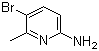 CAS # 42753-71-9, 2-Amino-5-bromo-6-methylpyridine, 6-Amino-3-bromo-2-methylpyridine, 5-Bromo-6-methylpyridin-2-amine