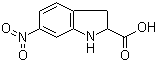 CAS # 428861-42-1, 2,3-Dihydro-6-nitro-1H-indole-2-carboxylic acid