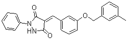 structure of CAS# 429653-73-6, 4-[[3-[(3-Methylphenyl)methoxy]phenyl]methylene]-1-phenyl-3,5-pyrazolidinedione