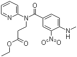 structure of CAS# 429659-01-8, Ethyl 3-(4-(methylamino)-3-nitro-N-(pyridin-2-yl)benzamido)propanoate
