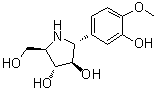 (2R,3R,4R,5R)-2-(3-Hydroxy-4-methoxyphenyl)-5-(hydroxymethyl)-3,4-pyrrolidinediol molecular structure (CAS 431981-74-7)