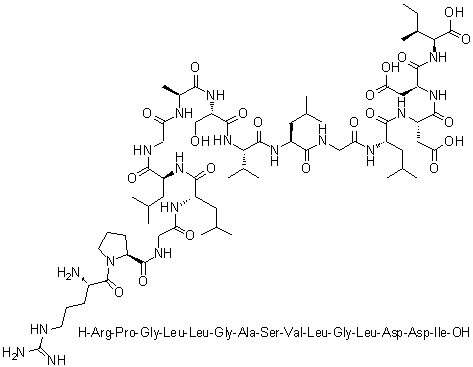 CAS # 433215-18-0, L-Arginyl-L-prolylglycyl-L-leucyl-L-leucylglycyl-L-alanyl-L-seryl-L-valyl-L-leucylglycyl-L-leucyl-L-alpha-aspartyl-L-alpha-aspartyl-L-isoleucine