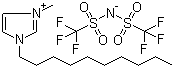 CAS # 433337-23-6, 1-Decyl-3-methylimidazolium bis(trifluoromethylsulfonyl)amide, 3-Decyl-1-methyl-1H-imidazolium salt with 1,1,1-trifluoro-N-[(trifluoromethyl)sulfonyl]methanesulfonamide, 1-Decyl-3-methylimidazolium bis(trifluoromethylsulfonyl)imide, 1-Decyl-3-methylimidazolium bis(triflyl)imide