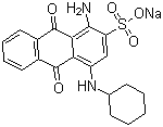 CAS # 4368-56-3, Acid Blue 62, 1-Amino-4-(cyclohexylamino)-9,10-dihydro-9,10-dioxo-2-anthracenesulfonic acid sodium salt , Lissamine Blue 2BR, Midlon Blue 2R, Naphthazine Blue CRFF, Nylanthrene Blue B 2RF, Nylanthrene Brilliant Blue 2RFF, Nylomine Blue A 2R, Nylosan Blue E 2RL