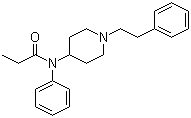 CAS # 437-38-7, N-Phenyl-N-[1-(2-phenylethyl)-4-piperidinyl]propanamide, N-(1-Phenethyl-4-piperidyl)propionanilide, 1-Phenethyl-4-(N-phenylpropionamido)piperidine, 1-Phenethyl-4-N-propionylanilinopiperidine, Abstral, Durogesic, Durogesic D-Trans, Durotep MT, Fentora, N-(1-Phenethylpiperidin-4-yl)-N-phenylpropionamide