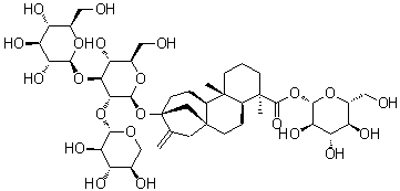 CAS # 438045-89-7, Rebaudioside F, (4alpha)-13-[(O-beta-D-Glucopyranosyl-(1→3)-O-[beta-D-xylopyranosyl-(1→2)]-beta-D-glucopyranosyl)oxy]-kaur-16-en-18-oic acid beta-D-glucopyranosyl ester