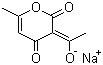 CAS # 4418-26-2, Sodium dehydroacetate, Sodium 1-(3,4-dihydro-6-methyl-2,4-dioxo-2H-pyran-3-ylidene)ethanolate, 3-(1-hydroxyethylidene)-6-methyl-2H-pyran-2,4(3H)-dione sodium salt, Acetyl-6-methyl-2H-pyran-2,4(3H)-dione sodium