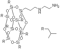 structure of CAS# 444315-16-6, N1-[3-[3,5,7,9,11,13,15-七(2-甲基丙基)五环[9.5.1.1(3,9).1(5,15).1(7,13)]八硅氧烷-1-基]丙基]-1,2-乙二胺