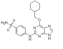structure of CAS# 444722-95-6, 4-[[6-(环己基甲氧基)-1H-嘌呤-2-基]氨基]苯磺酰胺