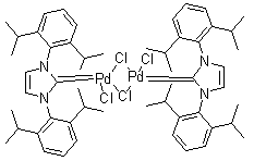 CAS # 444910-17-2, Dichloro[1,3-bis(2,6-diisopropylphenyl)-1,3-dihydro-2H-imidazol-2-ylidene]p alladium(II) dimer, mixture of isomers