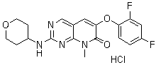 CAS # 449808-64-4, 6-(2,4-Difluorophenoxy)-8-methyl-2-[(tetrahydro-2H-pyran-4-yl)amino]pyrido[2,3-d]pyrimidin-7(8H)-one hydrochloride