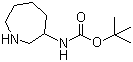 CAS # 454451-26-4, tert-Butyl azepan-3-ylcarbamate, (Hexahydro-1H-azepin-3-yl)-carbamic acid 1,1-dimethylethyl ester, N-(Hexahydro-1H-azepin-3-yl)-carbamic acid 1,1-dimethylethyl ester