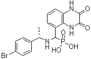 structure of CAS# 459836-30-7, [[[(1S)-1-(4-溴苯基)乙基]氨基](1,2,3,4-四氢-2,3-二氧代-5-喹喔啉基)甲基]膦酸