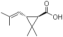 CAS 登录号：4638-92-0, (+)-反式-菊酸, (1R-trans)-2,2-二甲基-3-(2-甲基丙-1-烯基)环丙烷羧酸