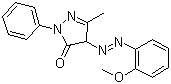 CAS # 4645-07-2 (61813-98-7), Solvent Yellow 72, C.I. 127450, 2,4-Dihydro-4-[(2-methoxyphenyl)azo]-5-methyl-2-phenyl-3H-pyrazol-3-one