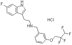 CAS # 467458-02-2, N-[2-(6-Fluoro-1H-indol-3-yl)ethyl]-3-(2,2,3,3-tetrafluoropropoxy)benzylamine monohydrochloride