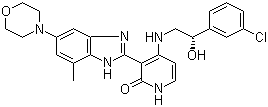 CAS # 468740-43-4, BMS-536924, Insulin-like Growth Factor-1 Receptor Inhibitor, 4-[[(2S)-2-(3-Chlorophenyl)-2-hydroxyethyl]amino]-3-[7-methyl-5-(4-morpholinyl)-1H-benzimidazol-2-yl]-2(1H)-pyridinone