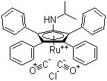 structure of CAS# 470688-18-7, Chlorodicarbonyl[1-(isopropylamino)-2,3,4,5-tetraphenylcyclopentadienyl]ruthenium(II)