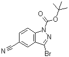 structure of CAS# 473416-06-7, 3-溴-5-氰基-1H-吲唑-1-羧酸叔丁酯