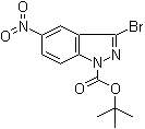structure of CAS# 473416-22-7, 3-溴-5-硝基-1H-吲唑-1-羧酸叔丁酯