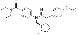 CAS # 474016-50-7, 2-[(4-Ethoxyphenyl)methyl]-N,N-diethyl-1-[[(2R)-1-methyl-2-pyrrolidinyl]methyl]-1H-benzimidazole-5-carboxamide