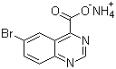 structure of CAS# 474710-80-0, 6-Bromo-4-quinazolinecarboxylic acid ammonium salt