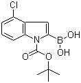 structure of CAS# 475102-11-5, 1-叔丁氧羰基-4-氯吲哚-2-硼酸
