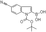 structure of CAS# 475102-15-9, 1-Boc-5-氰基吲哚-2-硼酸