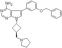 CAS # 475488-23-4, ADW 742, GSK 552602A, 5-(3-Benzyloxyphenyl)-7-[trans-3-[(pyrrolidin-1-yl)methyl]cyclobutyl]-7H-pyrrolo[2,3-d]pyrimidin-4-amine