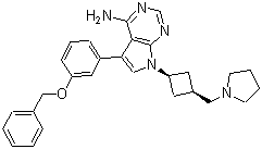 CAS # 475489-15-7, GSK 621659A, [5-(3-Benzyloxyphenyl)-7-[cis-3-[(pyrrolidin-1-yl)methyl]cyclobutyl]-7H-pyrrolo[2,3-d]pyrimidin-4-yl]amine